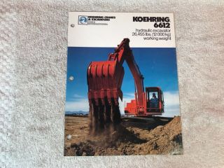 Rare 1970s Koehring 6612 Hydraulic Excavator Dealer Brochure 7 Page
