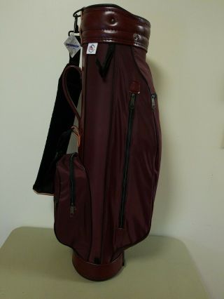Vintage Ron Miller Pro Model Golf Bag 3 - Way Divider System Rain Hood Nos