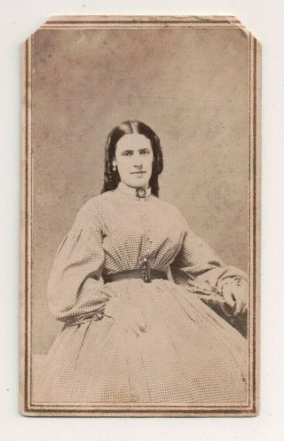 Vintage Cdv Civil War Era Well To Do Young Lady Tax Stamp
