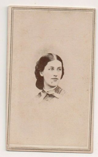 Vintage Cdv Civil War Era Tax Stamp Lady S.  Piper Photo Manchester N.  H