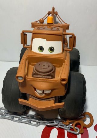 Disney Pixar Cars 3 Tow Mater Max Tow Truck Pull Up To 200lbs Chain 2014 Jakks 2 2