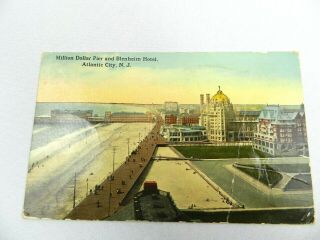 Vintage Postcard Atlantic City,  Nj,  Blenheim & Million Dollar Pier,  1913