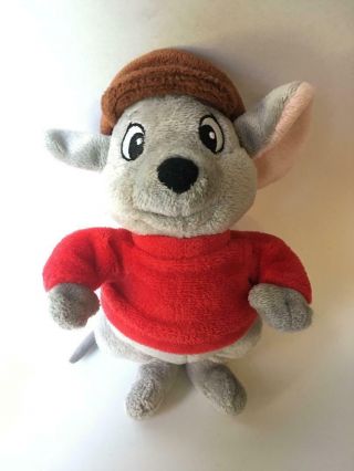 Disney Store Bernard Plush Toy The Rescuers Gray Mouse Red Shirt Stuffed 7 " Tall