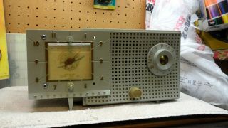 Vintage Westinghouse Clock Tube Radio Model H471t5 Deco Gray 1955 Plays Ac/dc