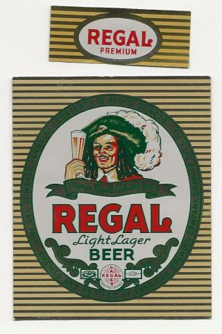 American Brewing 8 Oz Regal Light Beer Label With Neck Irtp Granite City Il