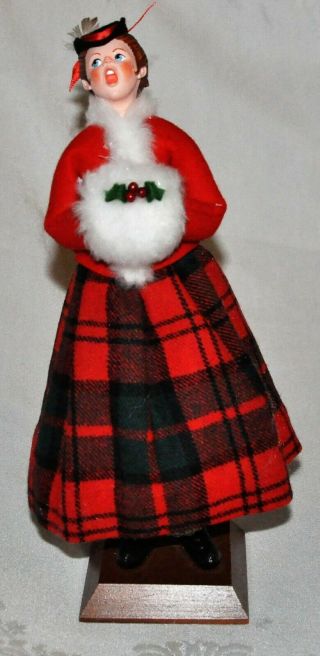 Vintage Simpich Christmas Caroler Character Doll " Muff Lady " 1988