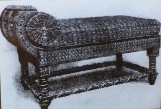 1909 American Couch,  Copied From Assyrian Relief,  Magic Lantern Glass Slide