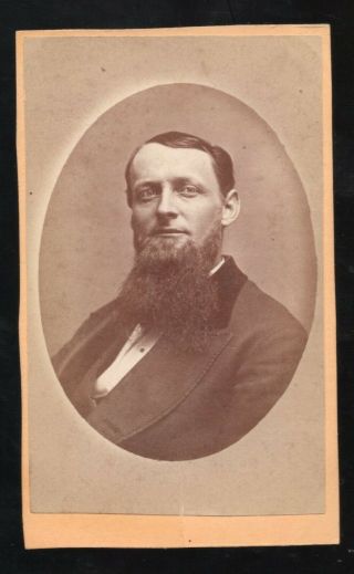 Cdv Photo Of Man Great Beard By Batty & Hadstate Of Mount Clemens Mi