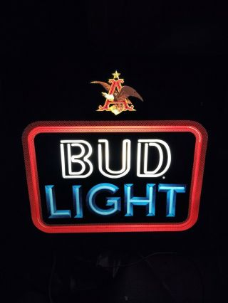 Bud Light Beer Light Sign Tavern Man Cave Bar Neon Look Model 810 - 010