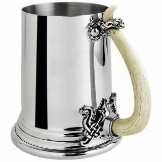 Alchemy England - Viking Horn Tankard,  Nordic,  Dragon Knot,  Metal,  Gothic Gift