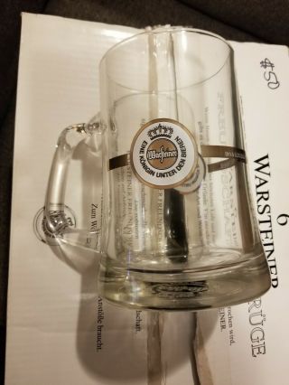 Warsteiner Mugs German Beer Mugs Glasses 0.  3 Liter Jug Mug Stein
