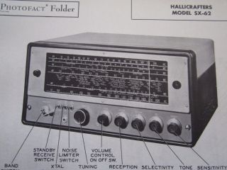 Hallicrafters Sx - 62 Multiband Radio Receiver Photofact