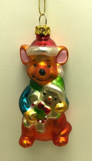Disney Roo Winnie The Pooh Blow Glass 4 " Tall Ornament Holiday Christmas