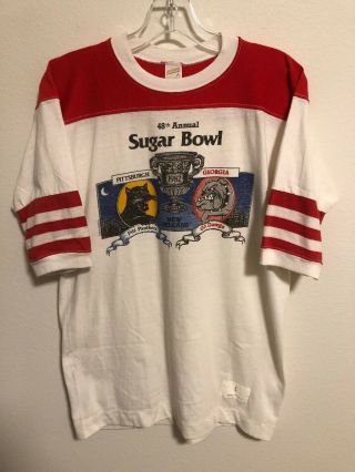 Vintage 1982 Sugar Bowl Pittsburgh Panthers Georgia Bulldogs T - Shirt Fits Medium