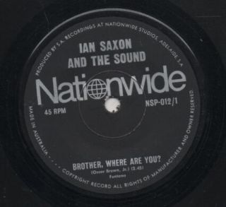 Ian Saxon And The Sound Rare 1970 Australian Only 7 " Oop Beat Single " Brother "
