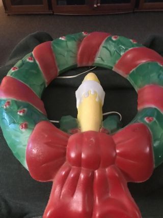 Vintage Empire Blow Mold Illuminated Christmas Wreath Made In Usa