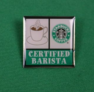 Starbucks Coffee Certified Barista Pin Pinback Enamel Old Style Logo Employee