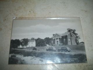Vintage Ca 1930 Postcard County Trust Co Bank Solomons Md Maryland