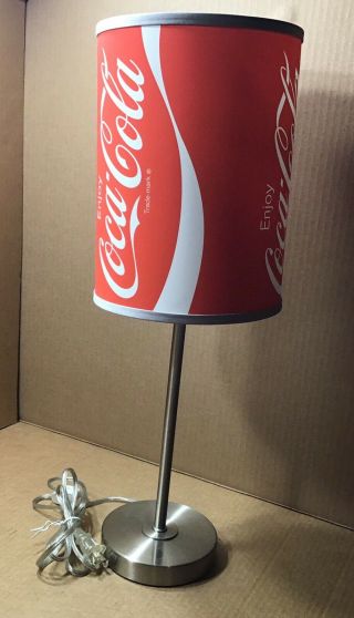 Vintage Stainless Steel Lamp With Coca - Cola Can Shade