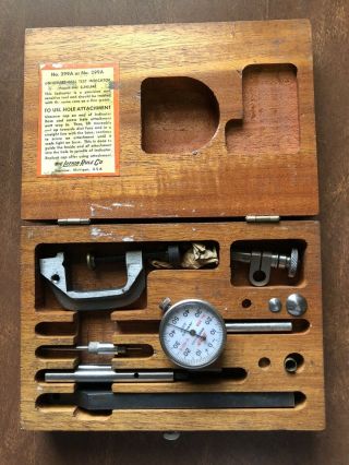 Vintage Lufkin Rule No.  299a 399a Dial Test Indicator In Wood Case