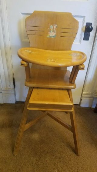 Vintage Lehman Babyguard Baby Wooden High Chair 40 