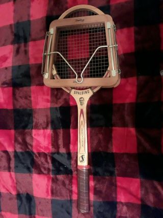 Vintage Wood Tennis Racket Spalding Profssnl Owen Davidson W Dunlop Bracket Good