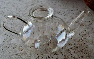 Jena Vintage Glass Teapot Infuser Schott Mainz Germany Jenaer Loffelhardt & Box