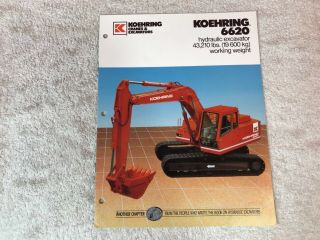 Rare Koehring 6620 Hydraulic Excavator Dealer Brochure 9 Page