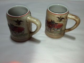 2 Vintage Ceramarte Budweiser Mug Stein Cs19 1980 Champion Clydesdale Mug