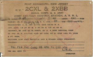Vintage Ham Radio Qsl Cards Nu 2cxl 1927 Fort Monmouth,  Nj