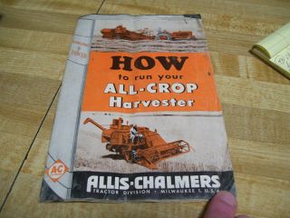Vintage Allis Chalmers All Crop Harvester Combine Advertising Promo Book