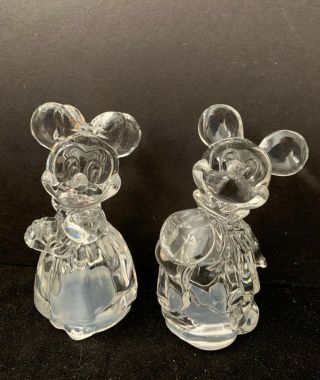 Matching Pair Crystal Lenox Minnie Mouse And Mickey Mouse Figurines Lenox Label