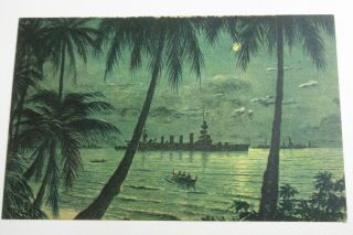 Japan Wwii Military Postcard Imperial Japanese Navy Combined Fleet At Anchor