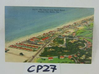 Vintage Postcard Panama City Beach Florida Fl.  Linen Long Beach Resort Pc - 71
