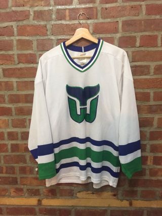 Ron Francis Jersey Vintage 80s Nhl Hockey Hartford Whalers Ccm Maska M White