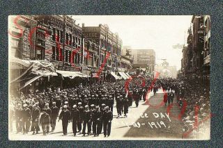 Sioux Falls South Dakota Ww1 Parade - Circa 1919 Rppc Photo Grade 5