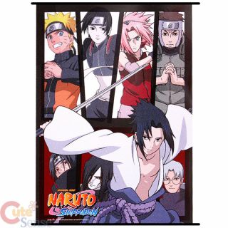 Naruto Shippuuden Group Wall Scroll Ge5255 Fabric Silkprinting Anime Poster