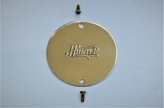 Hunter Vintage Ceiling Fan Parts - Bright Brass End Cap W/ Logo