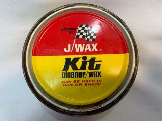 Vintage Johnson Wax J Wax Kit Car Cleaner Tin Can Automobile Advertising