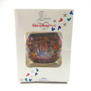 Walt Disney World 25 Years Anniversary Christmas Holiday Bulb Ball Ornament Box