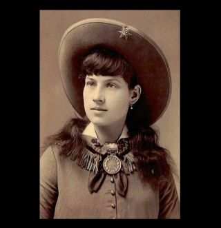 Young Annie Oakley Photo Cowboy Hat,  Buffalo Bill Wild West Show Sharpshooter