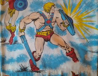Vintage 1983 He - Man Masters Of The Universe Twin Bed Sheets