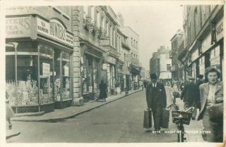 Rp Kings Lynn High St Street Scene Shopfronts Coates Real Photo Norfolk 1958