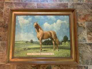 VINTAGE Robert Wesley Amick Man O ' War HORSE Americana FRAMED Art 26 