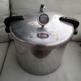 Vintage Presto 21qt Cooker Canner Pressure Cooker With Basket Model 21 - Av
