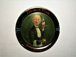 Pre - Proh Cincinnati Cream Beer Handsom Waiter Tip Tray Windsor Canada