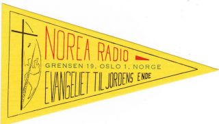 Qsl - Pennant: Norea Radio Norway - Trans World Radio,  Monaco