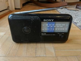 Vintage Sony Icf - 350w Am/fm Radio - And Great -