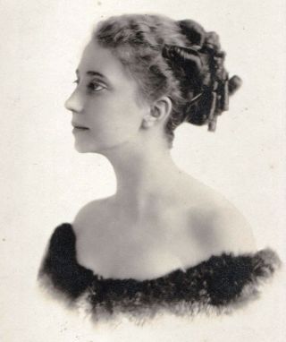 Young Beauty W/ Bare Shoulders - Vintage 1910s Photo Portrait