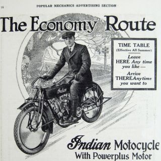 1918 Print Ad,  Indian Motorcycle With Powerplus Motor